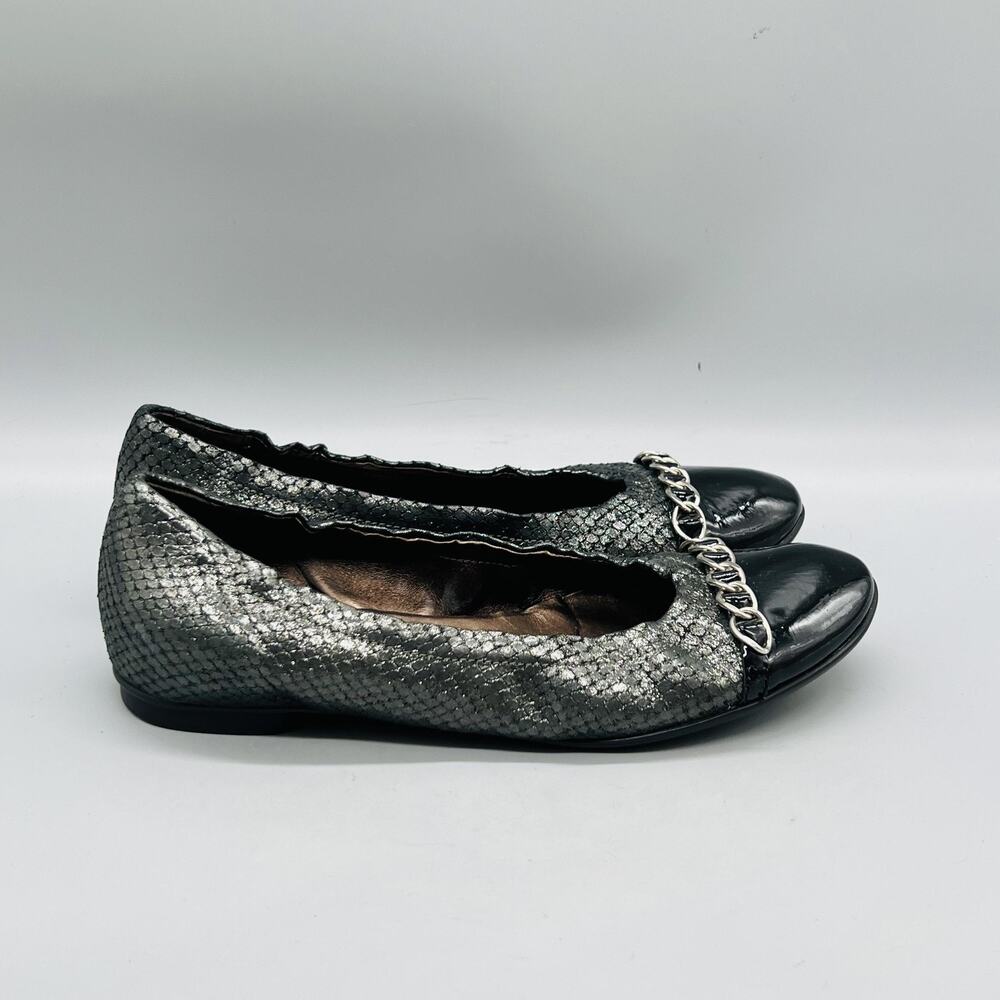 AGL Attilio Giusti Leombruni Shoes Womens 6.5 Gray Ballet Cap Toe Flats Slip On